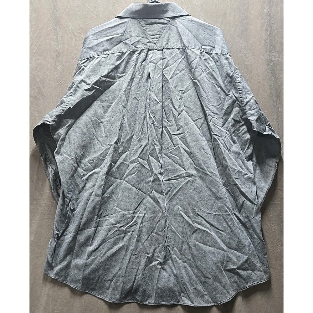 Vintage TOMMY HILFIGER Men 16 1/2 Collared Gray Button Up Dress Long Sleeve‎ - Picture 5 of 7